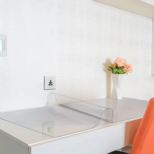 Vista 6 de Vicwe Protector de mesa transparente, 30 x 54 pulgadas, protector de mesa transparente de 0.059 in de grosor, protectores de escritorio impermeables