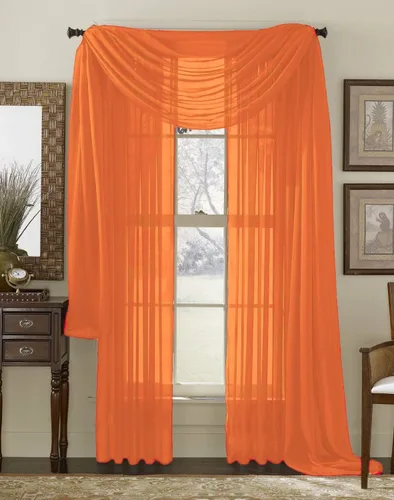 Vista 10 de Juego de 3 piezas de cortinas y cenefa Interior Trends, fina, totalmente cosida, juego de 2 cortinas y 1 cenefa a juego