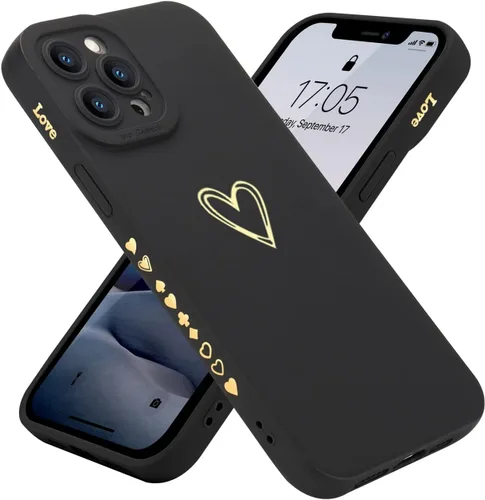 Vista 9 de Teageo Funda compatible con iPhone 12 Pro Max de 6.7 pulgadas para mujeres y niñas, bonito corazón de lujo
