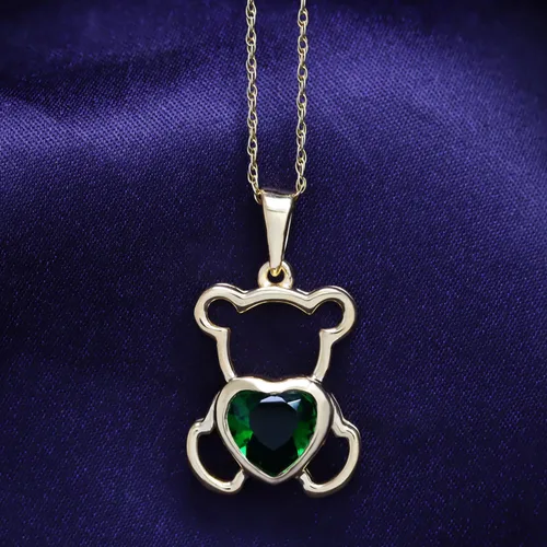 Vista 4 de AFFY Collar con colgante de corazón de oro de 14 quilates sobre plata de ley