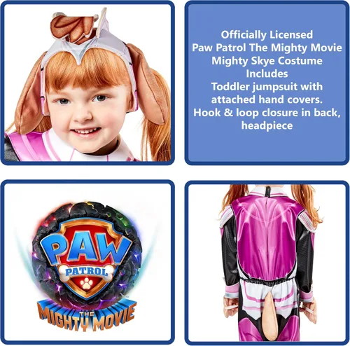 Vista 2 de Rubies Disfraz de Paw Patrol 2 The Mighty Movie Mighty Skye - Mono y tocado