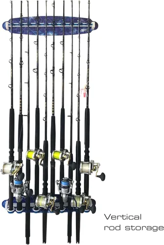 Vista 7 de Rush Creek Creations Reel Salty - Soporte para caña de pescar impermeable para 10 cañas de pesca de agua salada + equipo de pesca y accesorios