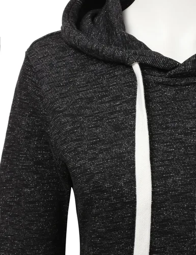Vista 4 de DOUBLJU Suéter básico ligero y esencial, cómodo, informal, sin botones, sudadera con capucha para mujer, tallas extragrandes