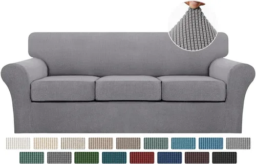 Vista 104 de Turquoize 2 fundas para sillas de sala de estar, funda de sofá con fundas de cojín individuales, funda de muebles para sillas (silla, beige biscotti)