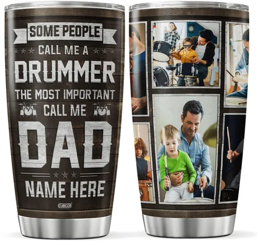 Vista 11 de CUBICER Vasos de café personalizados, taza de viaje de peluquero para papá, papá, abuelo, hombres, taza de acero inoxidable, fotos personalizadas