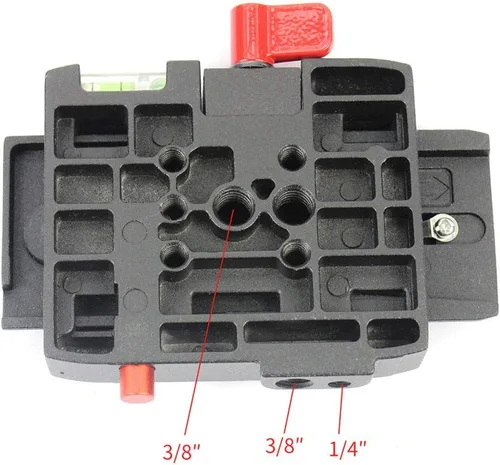 Vista 3 de Placa de liberación rápida P200 - Placa base de trípode para cámara con adaptador de abrazadera QR con orificio de tornillo de 1/4 y 3/8 pulgadas