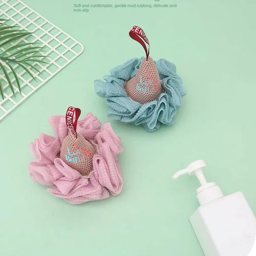 Vista 4 de Pelotas de baño de helado para niños, esponja de ducha para baño, limpiador corporal, depurador, esponja exfoliante para la piel, accesorios de baño