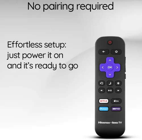 Vista 4 de Control remoto original apto para Hisense Roku Smart TV con Netflix, Apple TV, Paramount y accesos directos HBOmax