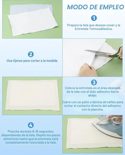 Vista 5 de PLANTIONAL Forro polar fusible planchado: 11.8 pulgadas x 10 yardas de peso medio loft unilateral para planchar en vellón fusible blanco