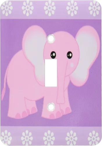 Vista 2 de 3dRose LLC LSP _ _ _ _ _ _ _ _ _ _ 6098 _ _ _ _ _ _ _ _ _ _ 1 Rosa Bebé elefante, Single Toggle Switch