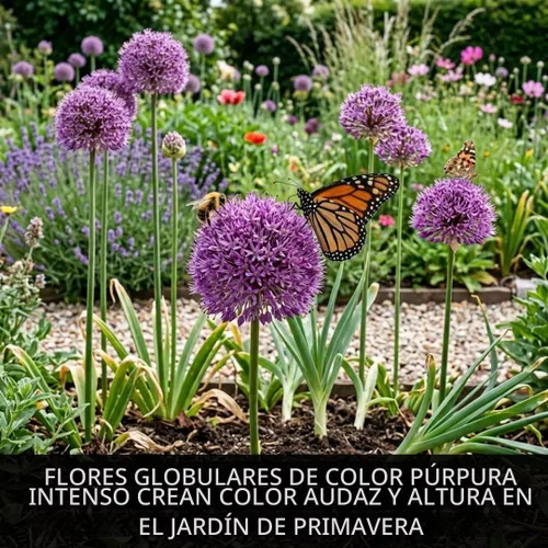 Vista 7 de 10 bulbos de Allium Purple Sensation Flores de globo moradas Bombillas
