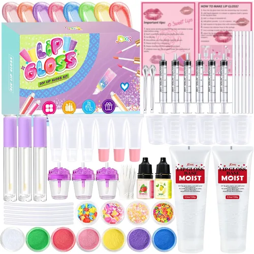 Vista 11 de Jcoos Kit de fabricación de brillo de labios, kit de brillos de labios para hacer tu propio lápiz labial, brillo de labios que cambia