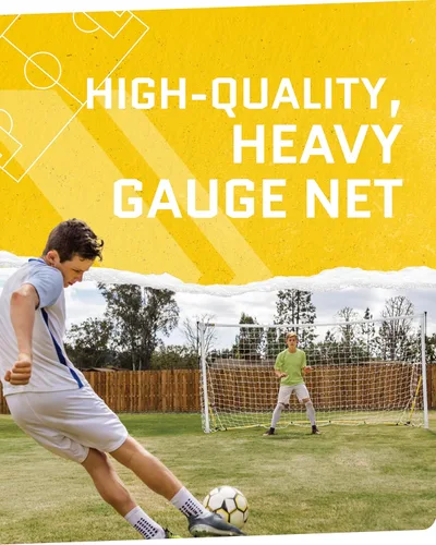 Vista 8 de Portería de fútbol SKLZ Quickster - Portería portátil para el patio trasero y el campo - Marco resistente Tension-Tite y red de 2 capas de calibre