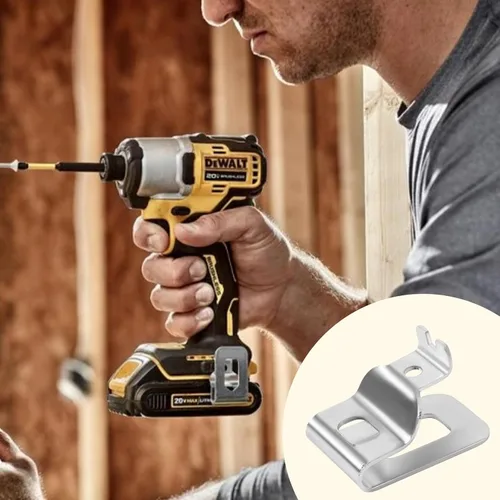 Vista 7 de Pinzas de cinturón de acero inoxidable 304 para Dewalt con tornillos, kit de clips de herramientas de taladro, kit de gancho de repuesto para Dewalt