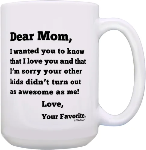 Vista 13 de Dear Dad Sorry Your Other Kids Didn't Turn Out as Awesome as Me Love Your Favorite Divertido regalo del día del padre para papá, taza de café, taza