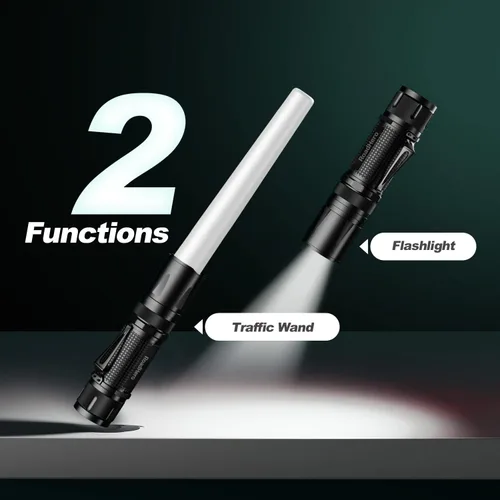 Vista 4 de RoadHero Paquete de 2 linternas LED multicolor de 12 pulgadas para control de tráfico, 4 colores en 1, luz de señal de seguridad para versión