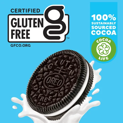 Vista 4 de OREO Galletas sándwich de chocolate sin gluten, galletas sin gluten, 13.29 oz