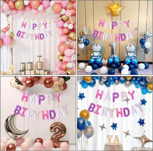Vista 7 de Globos de feliz cumpleaños, 13 letras de papel de aluminio, 16 pulgadas, reutilizables, unisex, decoraciones de cumpleaños para niños y adultos