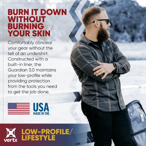 Vista 2 de Vertx Men's Guardian, Long Sleeve Stretch with Pockets, Concealed Carry Outdoor Work Shirts, Tactical Operations Gear