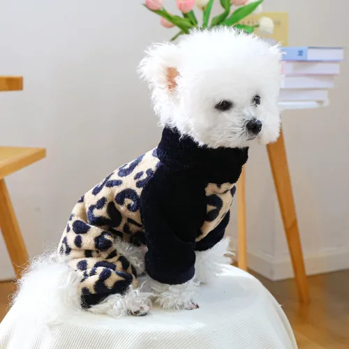 Vista 3 de Sudadera con capucha para perro, pijama de forro polar suave, pantalones de forro polar cálido, traje de Navidad para perros pequeños, disfraz