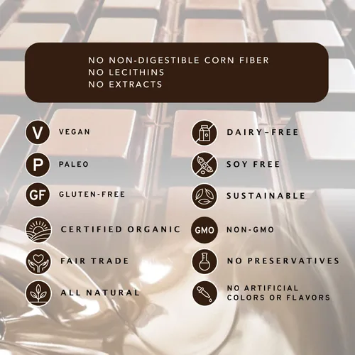Vista 5 de Nibble Chocolate Madagascar 72% Paquete de 3 Certificado orgánico Vegano 2 ingredientes Sin gluten y soja