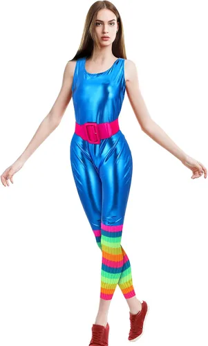 Vista 5 de Cinturón ancho de charol rosa de Halloween para niñas pequeñas, calentadores de piernas a rayas de arco iris, bandas elásticas para el cabello