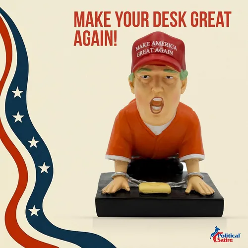 Vista 2 de Political Satire Soporte para bolígrafo Donald Trump, mercancía de Donald Trump. Regalos divertidos para hombres, regalos de elefante blanco