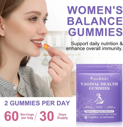 Vista 4 de Probióticos vaginales para mujeres, Gomitas femeninas de Vital Source, equilibrio de pH para mujeres, Gomitas premium de equilibrio femenino