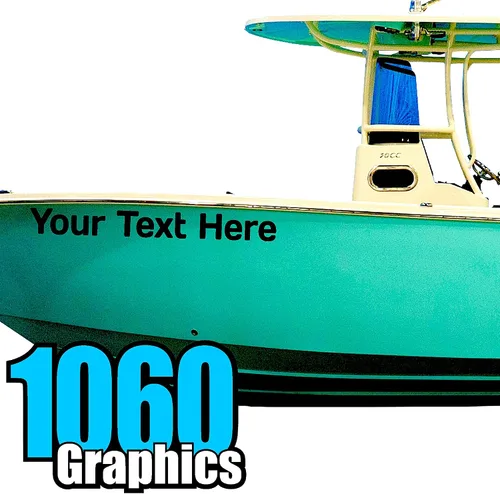 Vista 19 de Calcomanías de letras y números de barco personalizados (dos calcomanías) de vinilo marino