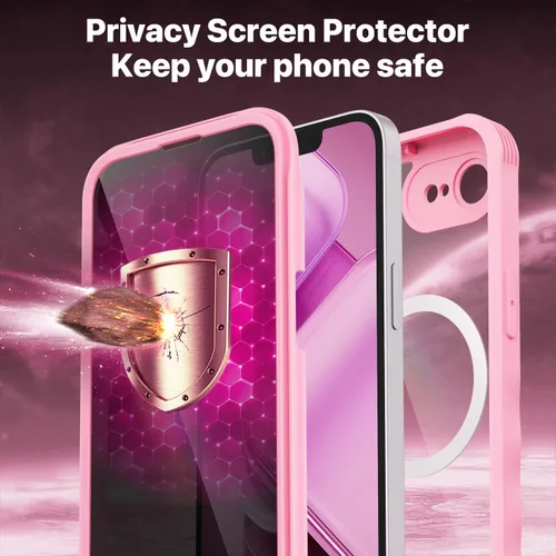Vista 439 de CENHUFO Funda de privacidad para iPhone 11 Pro, funda de cuerpo completo con protector de pantalla de privacidad de vidrio templado 9H integrado