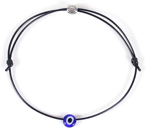 Vista 3 de 9 pulseras de cuerda roja ajustables hechas a mano con forma de cábala contra el mal de ojo, pulsera trenzada de ojo, pulsera de cuerda de amistad