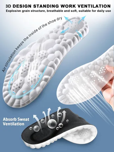 Vista 3 de Plantillas 4D Cloud para mujeres y niños, plantillas de soporte de arco, plantillas de espuma viscoelástica, plantillas de zapatos deportivos