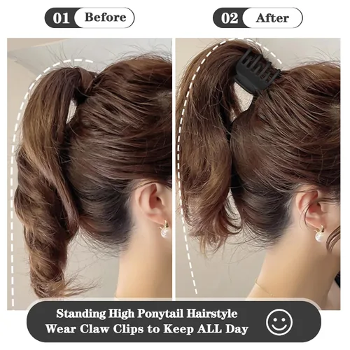Vista 3 de 8 pinzas de garra para cabello fino para mujeres, pinzas de pelo medio mate de 1.6 pulgadas para cabello fino y grueso, agarre fuerte, pinzas