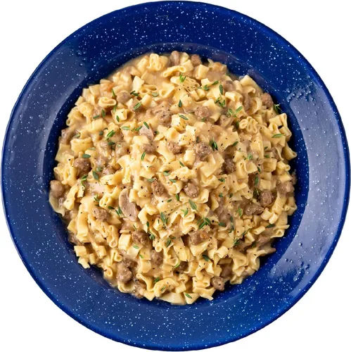 Vista 3 de Mountain House Stroganoff de carne con fideos Alimento liofilizado para mochileros y campamentos, 2 porciones y espaguetis clásicos Mountain House