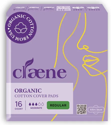 Vista 9 de Claene Almohadillas de algodón orgánico, sin crueldad, almohadillas menstruales para mujer, sin perfume, transpirables, veganas, servilletas