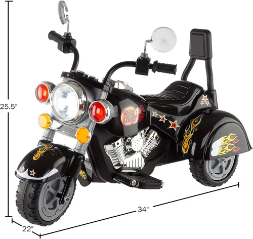 Vista 9 de Motocicleta Chopper de 3 ruedas para niños, triciclo, funciona a pilas, juguete de paseo de Lil 'Rider, juguete de paseo para niños y niñas