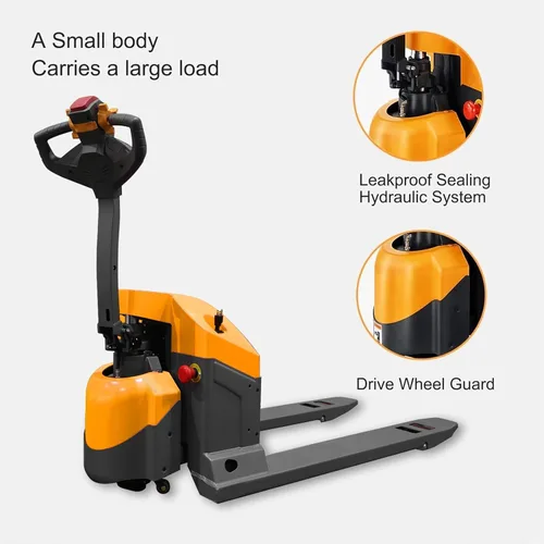 Vista 3 de Apollo Transpaleta eléctrica completa Heavy Duty Mini Truck Walkie Pallet Jack para escena estrecha 3300lbs Capacidad 48 "x 27" Horquilla