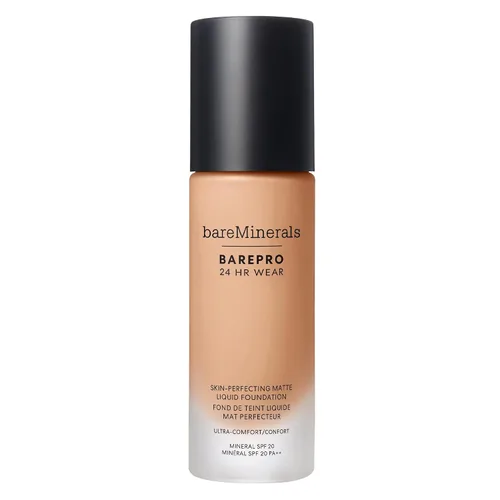Vista 52 de bareMinerals BarePro 24HR Wear Matte Liquid Foundation Mineral SPF 20, Base de maquillaje de cobertura completa para piel madura, libre de aceite