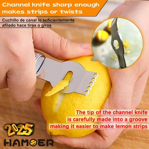 Vista 3 de Lemon Zester & Channel Knife 2Tools para cócteles con caja