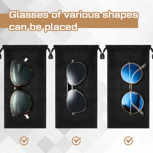 Vista 3 de Silkfly Funda de microfibra de 200 piezas, incluye 100 bolsas para lentes de sol, bolsa suave y delgada para lentes y 100 paños de limpieza