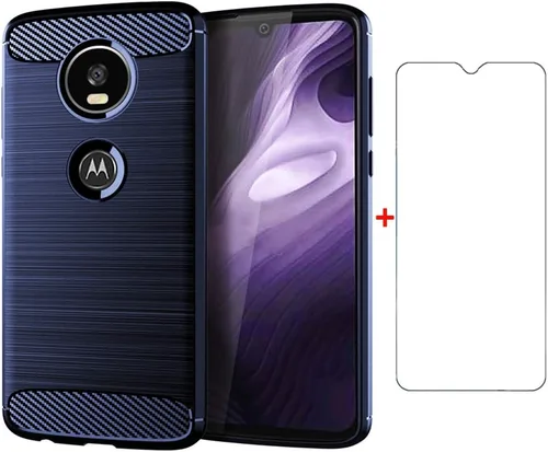 Vista 7 de Funda protectora de silicona para Motorola Moto Z4 Play con protector de pantalla de vidrio templado y funda delgada de silicona para celular