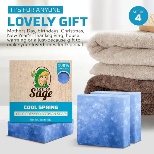 Vista 6 de Jabón de barra natural para hombres – Juego de regalo de barras de jabón de baño veganas – Jabón de proceso frío hecho a mano con aceite esencial
