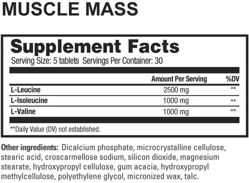 Vista 4 de Beverly International Masa muscular, BCAA de forma libre, 150 tabletas