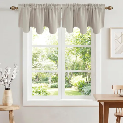 Vista 31 de NICETOWN Cenefas de granja para ventanas, decoración rústica del hogar, con aislamiento térmico, cortinas gruesas con bolsillo para barra, cortina