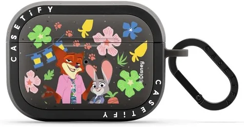 Vista 55 de CASETiFY AirPods Pro (1ª/2ª Gen) Estuche Bounce con Anillo [Colaboración Frozen] - Copo de Nieve de Anna - Taupe Mate