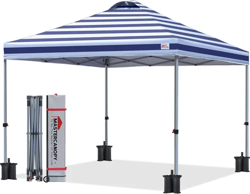 Vista 23 de MASTERCANOPY - Toldo plegable que incluye funda de transporte con ruedas, 4 bolsas de arena de contrapeso y 4 estacas
