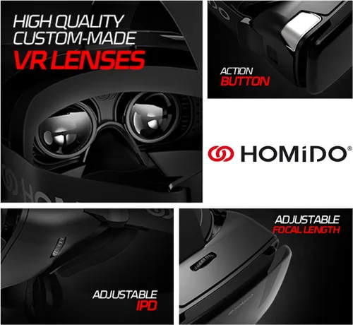 Vista 3 de Auriculares VR homido V2 para iPhone y Android