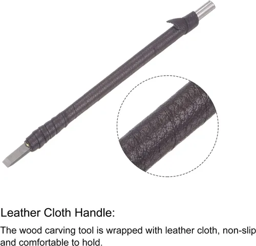 Vista 4 de uxcell Cuchillo para tallar cinceles de madera, carburo de tungsteno de 0.197 in, punta plana, herramienta de mano para carpintería, Graver de 5.906