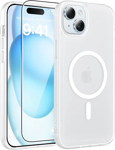 Vista 192 de FNTCASE - Funda para iPhone 16 Pro: magnética, mate, translúcida, de grado militar, protectora contra caídas, resistente, fina, duradera y a prueba