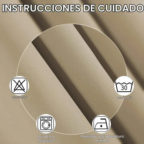 Vista 4 de LEMOMO Cortinas opacas beige de 34 x 54 pulgadas de largo, juego de 2 paneles de cortina, cortinas opacas con aislamiento térmico para oscurecer